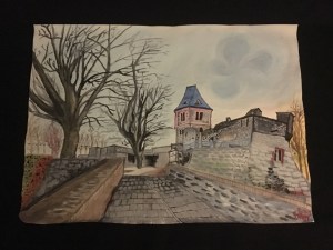 photo of watercolor, "Shelley's Clouds"